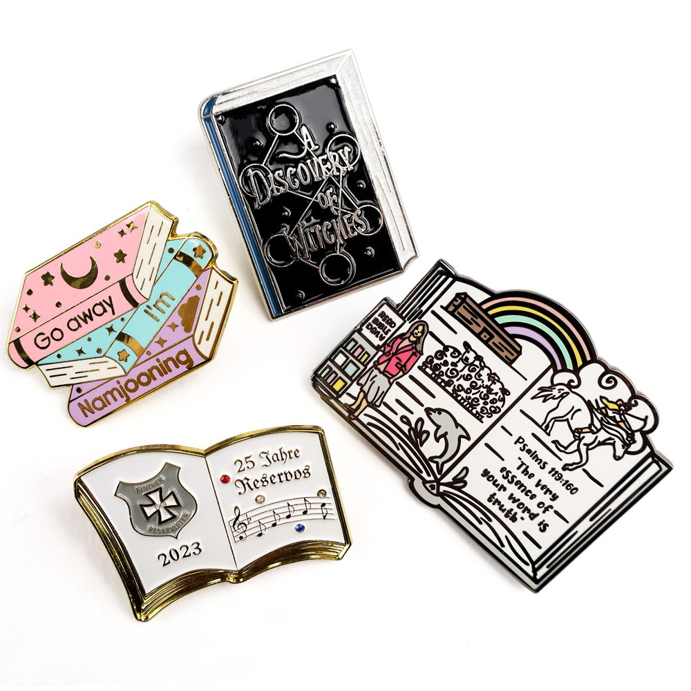 Customized cute clothes anime lapel pin custom book badge maker hard soft enamel pins metal logo