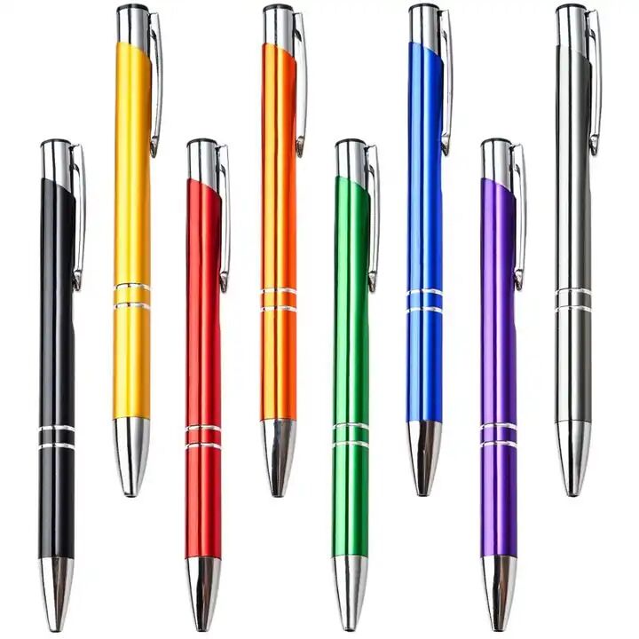 Wholesale New Custom Logo Stylus Ball Point Gel Pens With Advertising Luxury High Quality Aluminum Metal Ballpoint Pen