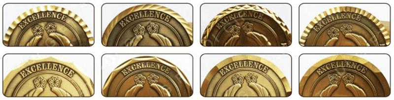 3D antique gold challenge coin