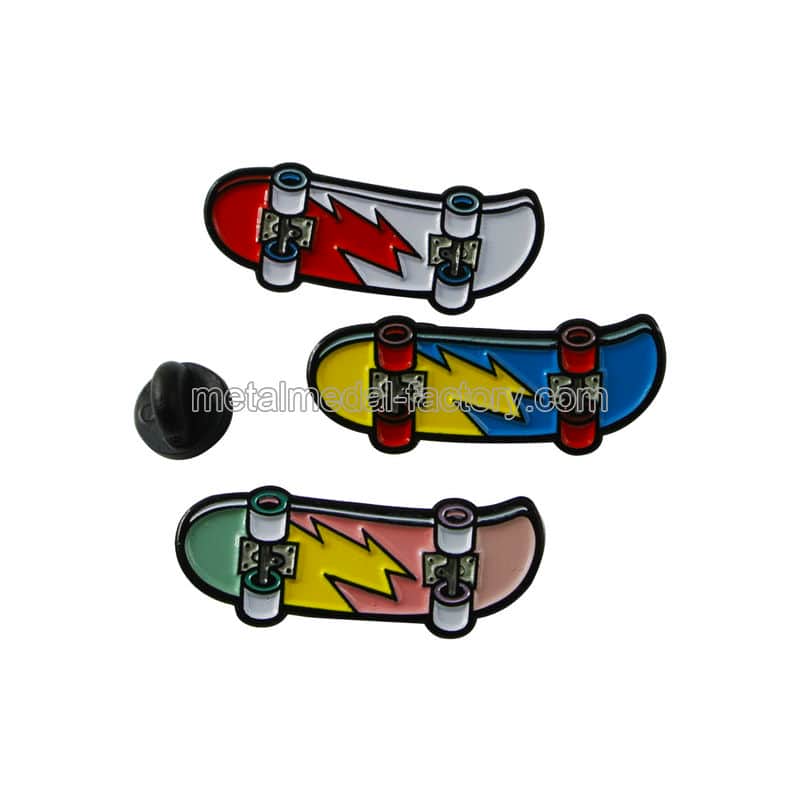 custom different colors skateboard lapel pin badge