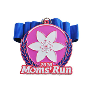 Custom Metal Mom's Run Dye Red Medals For Sale
