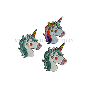 Colorful unicorn Shape Metal Custom Lapel Pin Back