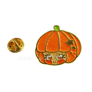 Shinny glitter pumpkin custom personalised lapel pins