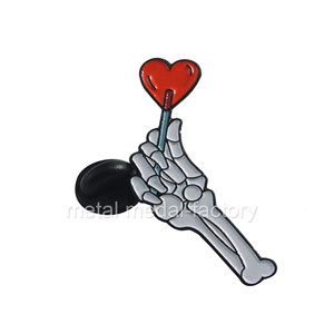 Red heart with a hand custom create lapel pins
