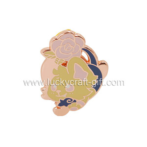 Custom engraved cute rose gold hard enamel lapel pins