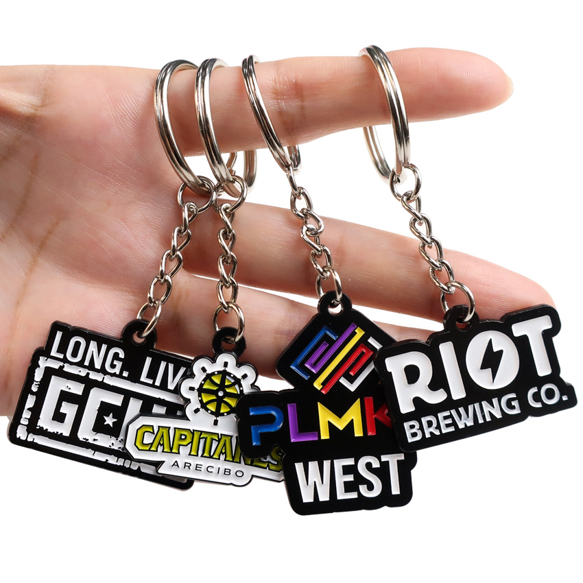 Fashion key chains metals key ring 3d printing promotional metal enamel keychains metal custom logo