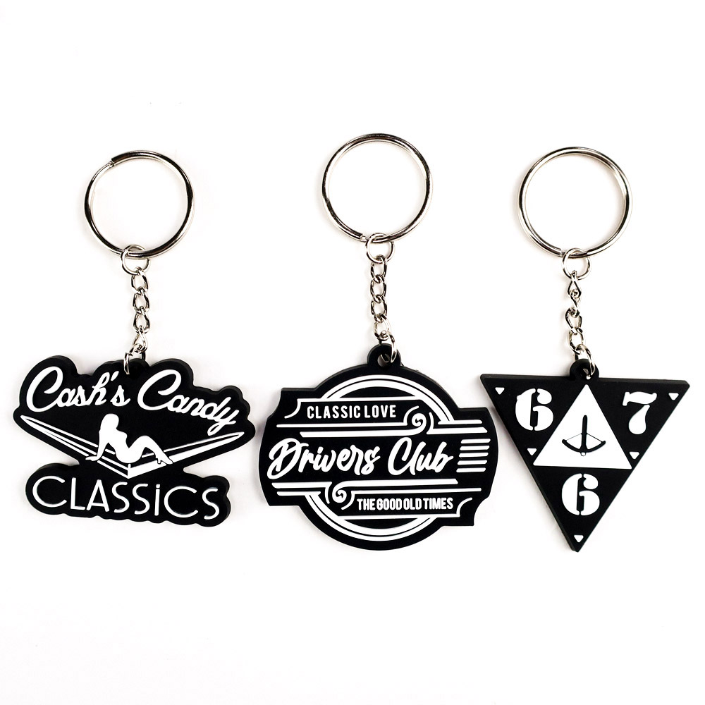 Custom cute designer fashion letter pvc rubber keychain charms promotional silicone rubber key chains accessories keyrings