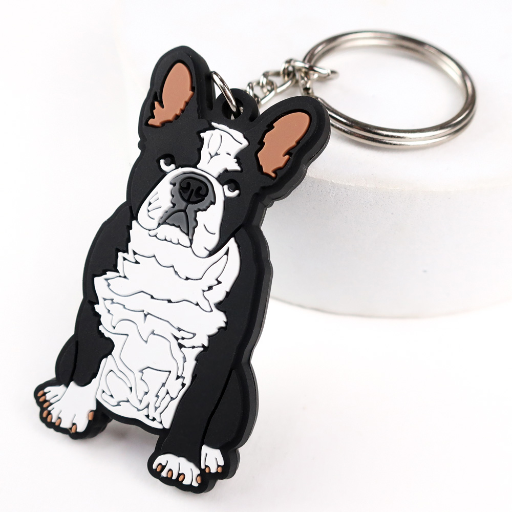 wholesale promotional cute anime cartoon cat dog 3d silicone rubber key chain funny animal pvc keychain