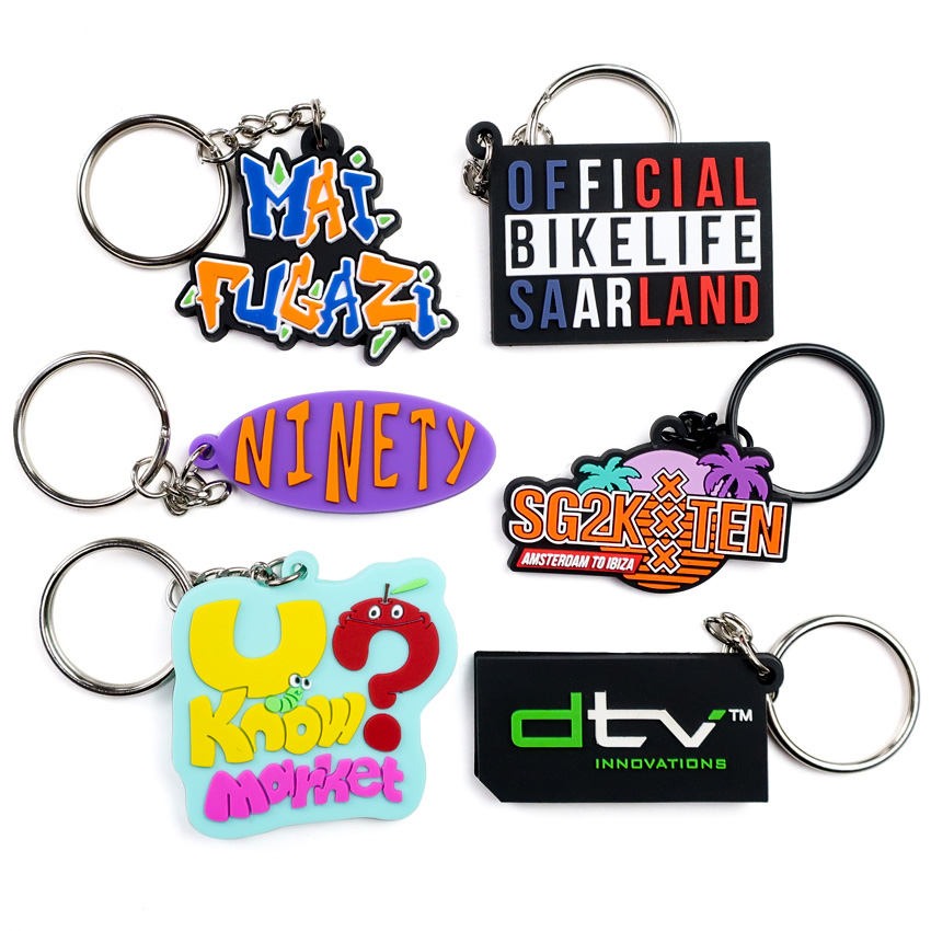 Custom 2d 3d soft pvc fashion key chains logo soft rubber keychains silicone keyring rubber personalized customized key chain