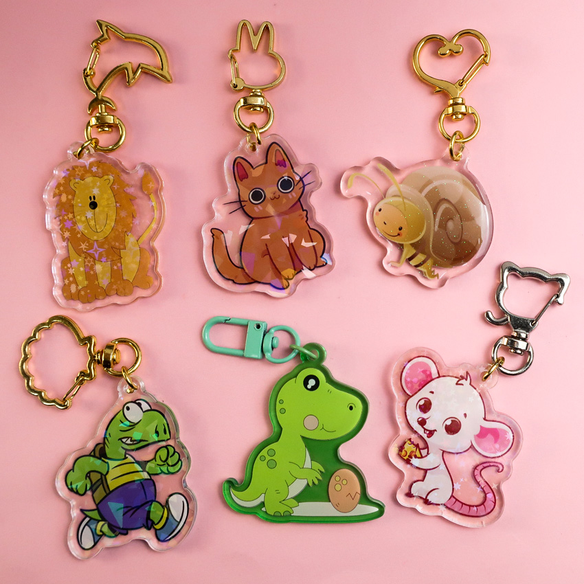 Custom anime plastic key chains Acrylic Keychain Souvenir Gift Printed cute acrylic charms keychain animal acrylic keyring