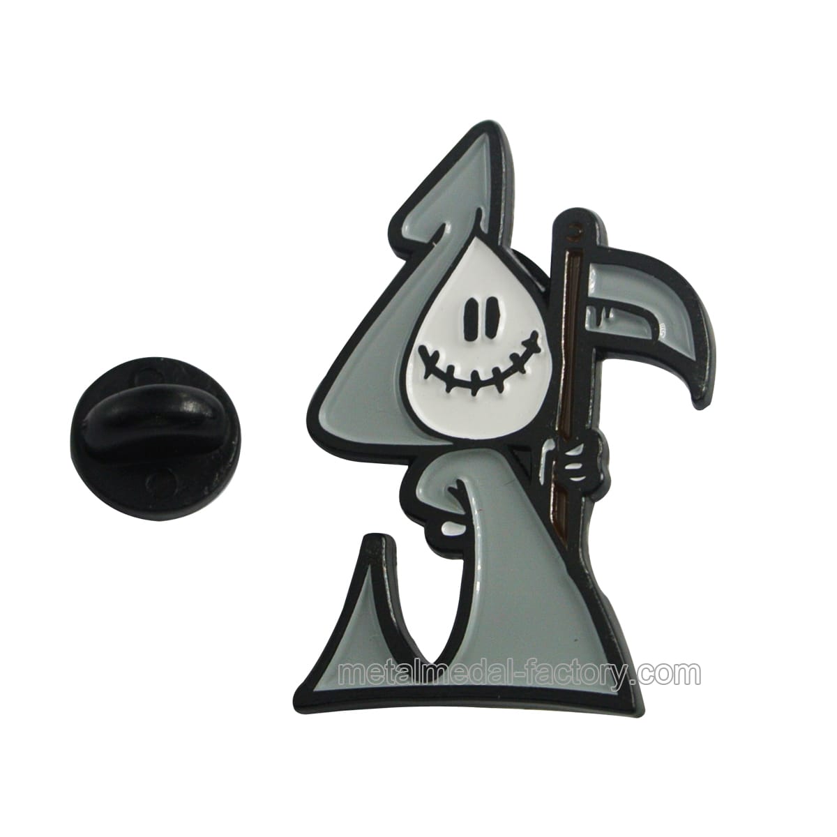 Devil shape custom made pin badges with logo
