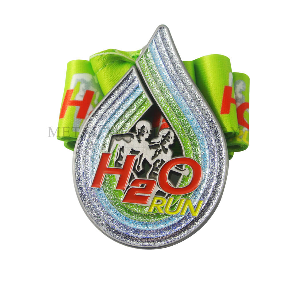 H2n Run Water Drops Shape Custom Design Medal