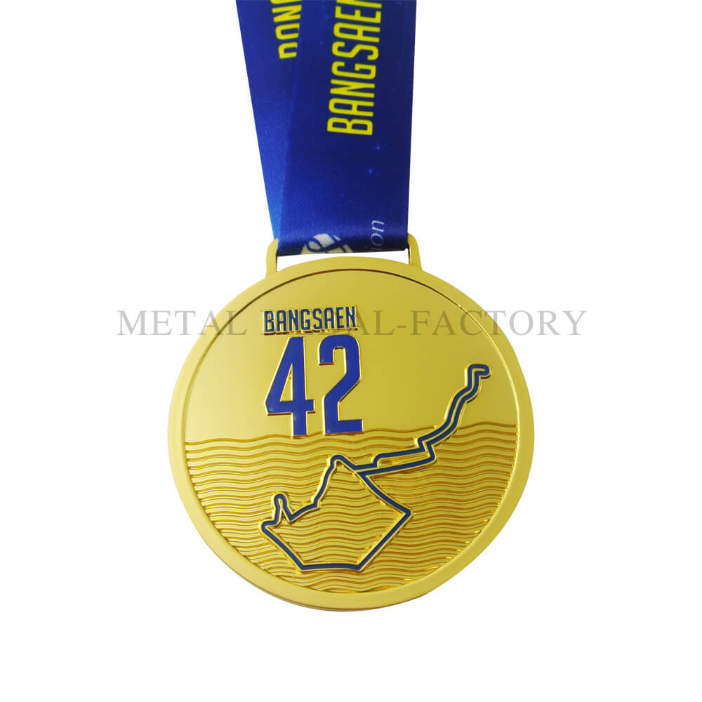 Custom gold sports running medal for sale