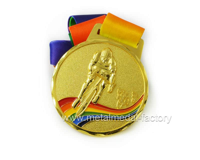 custom riding bicycle gold medal