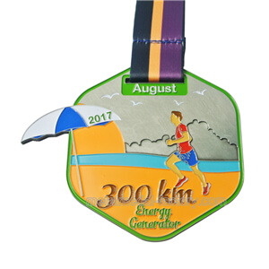 Custom Colorful Sports Medal For 300km