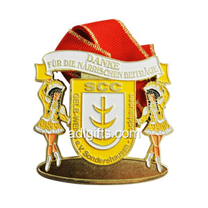 Cutom enamel color Carnival metal medaillen medal with ribbon