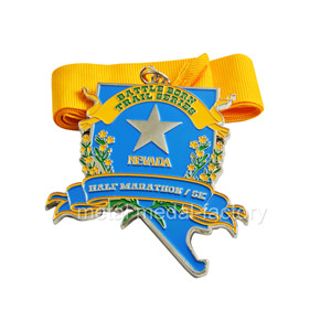 High quality custom 5k/ half marathon medal with a star