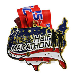 Custom new high quality soft enamel sport running medals with logo