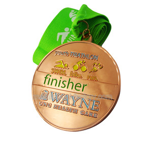 Copper Plate Custom Youth Triathlon Finisher Medals