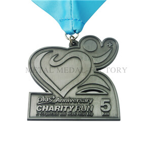 Charity Run Heart Custom 5k Race Medals 