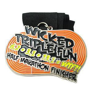 Custom Half Marathon Finisher Race Medals Wtih Ribbon