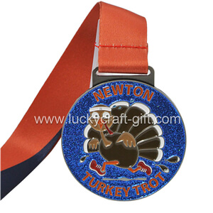 Wholesale Soft Enamel Award Thanksgiving Turkey Trot Medal