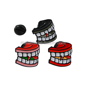 Custom Teeth Shape Funny Lapel Pins With Soft Enamel