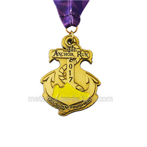 Anchor Challenge Medal For Run | Antique Brass Medal