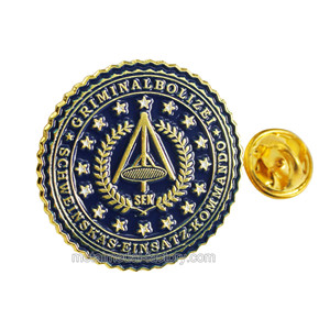 Round shape custom enamel lapel pins with special edge